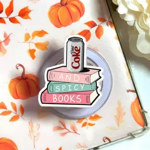 Soda & Spicy Books Collection MagSafe Phone Grip, Magnetic Book Lover Pop Socket, Cute Reader Gift Holder