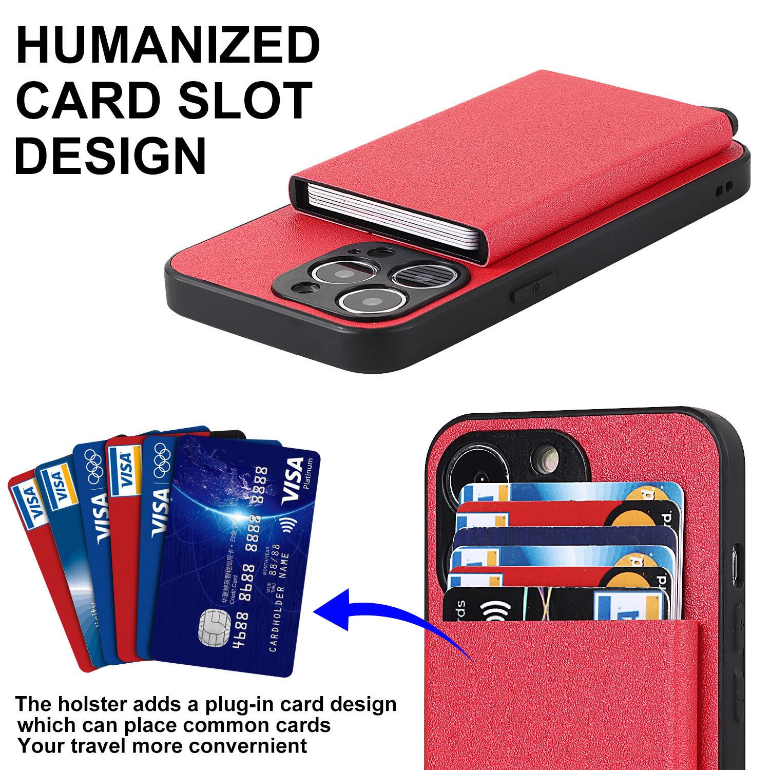 Suitable for iPhone 14 PROMAX plug-in phone case  Apple 11 aluminum alloy wallet phone case IP13 protective case