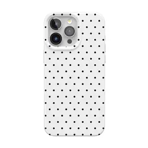 Casely iPhone 15 Pro Case | On the Dot | Black Polka Dot | Compatible with MagSafe | Classic Ultra Thin Design