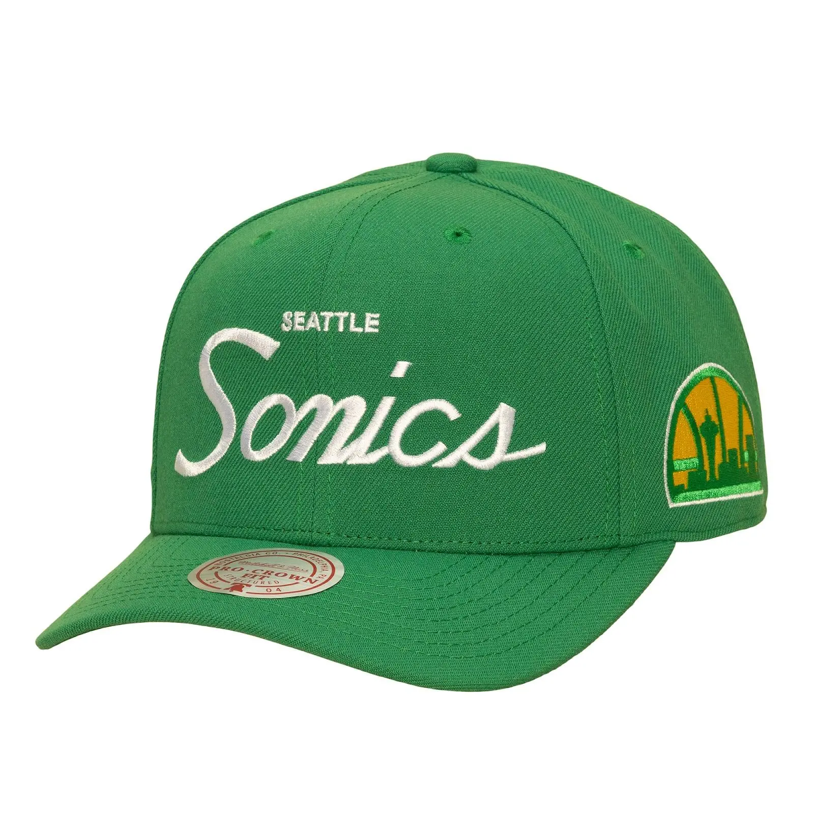 Seattle SuperSonics Green Hardwood Classics Head Coach Pro Crown Snapback Hat NBA Throwback Cap Adjustable Fan Gear Mitchell & Ness