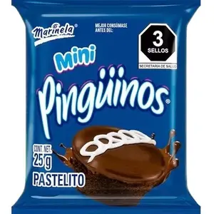 Mini Pingüinos Marinela Box with 24 pieces of 25 grams each  Sweet Snack