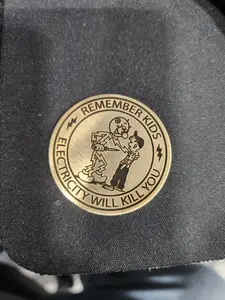 Custom brass 40 mm coin with the vintage logo