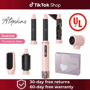 ATOPSKINS 5-in-1 Air Styler: non-aggressive styling & Ultra-Lightweight(The attachments are made of plastic),ZeroHeat Damage (230°F) for Non-Aggressive Styling