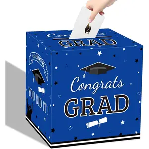 Graduation Card Box 2026 Graduations Decorations,Foldable Graduation Card Storage Box for Graduation Party Decorations (Blue)