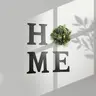 1 Set Wood Home Sign with Artificial Eucalyptus Wreath for O,Hanging Farmhouse Wall House Decor Wood Letters for Wall Art Rustic Home Decor,Wall Decor for Living Room Kitchen Entryway Wooden Gift