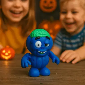 Blue Zombie Pumpkin Toy - Spooky Cute Halloween Collectible for Kids & Parties 3.8x3.5 Inches TikTok Trend