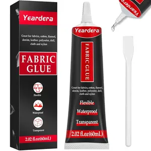 Permanent Clear Washable Fabric Glue Adhesive for Clothing Patches Leather Cotton Denim Polyester Flannel and All Fabrics