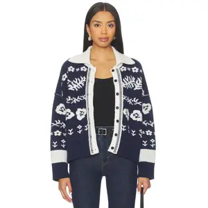 Free People Shelby Cardigan in Navy