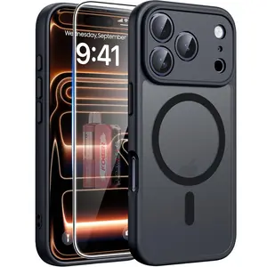 FoggeerPro Cellphone Case Screen Protector For Apple Iphone 17 16 15 14 Compatible with Magsafe] Translucent Matte Cases with [Full Camera Protection] [Screen Protector] Military Grade Shockproof Protective Phone Cover