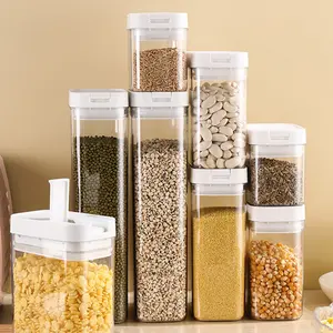 Sealed Spice Storage Box, Thick Large Capacity Rectangular Container, Moisture-Proof Kitchen Transparent Plastic Press Lid