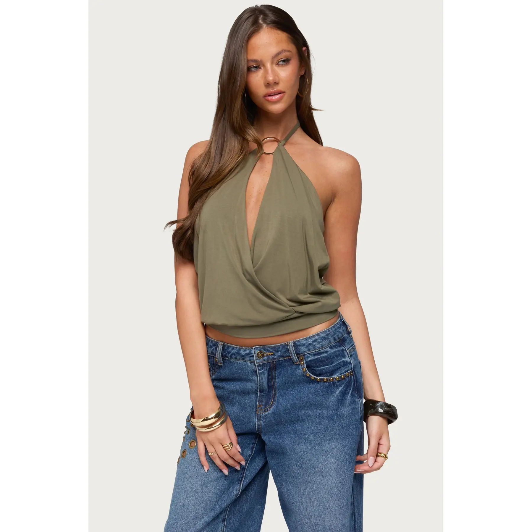 Metta Ring Cutout Halter Top