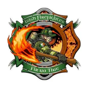 Firefighter Decal IRISH FIREFIGHTER Non Reflective Fire Department Decal tiktok