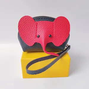 Creative Multicolor PU Unique Elephant Shape Coin Purse for Women, Stylish Hanging Bag for Cards, Zipper Wallet and Storage, Cute Accessories, Durable Wallet, Wallet Card Holder