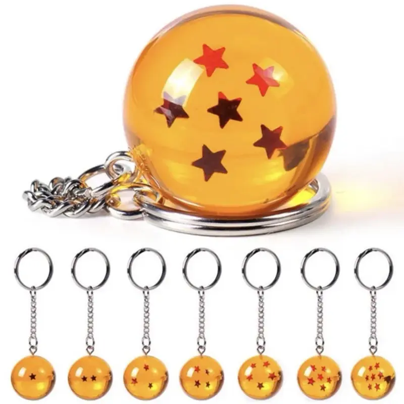 Star Orb Keychain - Dragon Ball Inspired Durable Silicone Round Design Lightweight Cosmic Accessory for Fans Easy to Carry Eye-Catching Affordable