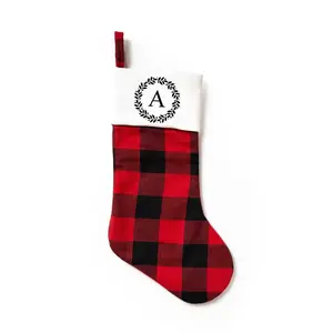 Monogrammed Plaid Stockings