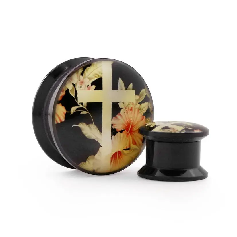 Floral Cross Plugs