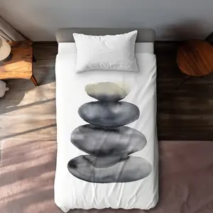 Begin Home Decor C1DCTXLWCCT42A Four Hot Stones Twin Size Extra Long Duvet Cover - Livingroom Minerals Home Decor