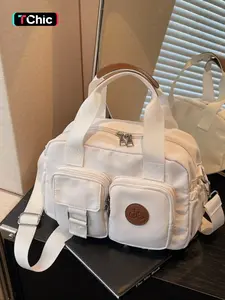 Urban Style Nylon Crossbody Shoulder Bag for Women, Multifunction Messenger Bag, Multi-Pocket Large Capacity, Detachable Strap, Ideal for Work Travel Daily Use