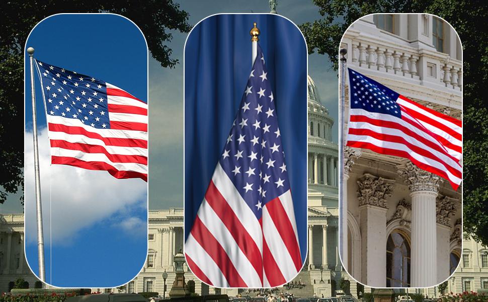 Mother Day Gift American Flags for Outside 3x5 FT- Heavy Duty US Flag USA Flag with Embroidered Stars, Sewn Stripes & Brass Grommets, Weather-Resistant, 4th of July Decorations