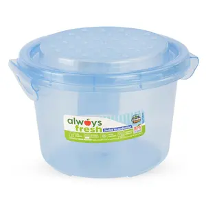 Compac Home Always Fresh Food Storage Container Portion Control Round Dots Container with Lid, 16oz Kitchen
