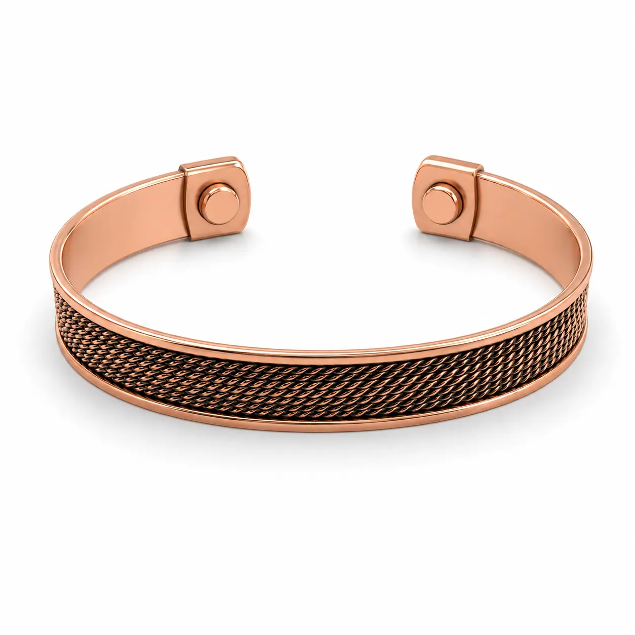 Elegant Pure Copper Magnetic Cuff Bracelet | Adjustable Handmade Unisex Bangle
