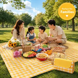 Extra-Large Picnic Blanket/Beach Mat — Sandproof & Waterproof, Portable Camping/Travel Blanket, Play Mat for Outdoor & Indoor Use; Suitable for Families, Women, Men, and Children; Ideal for Beach, BBQ, Park, and Grass Picnics; Picnic Supplies