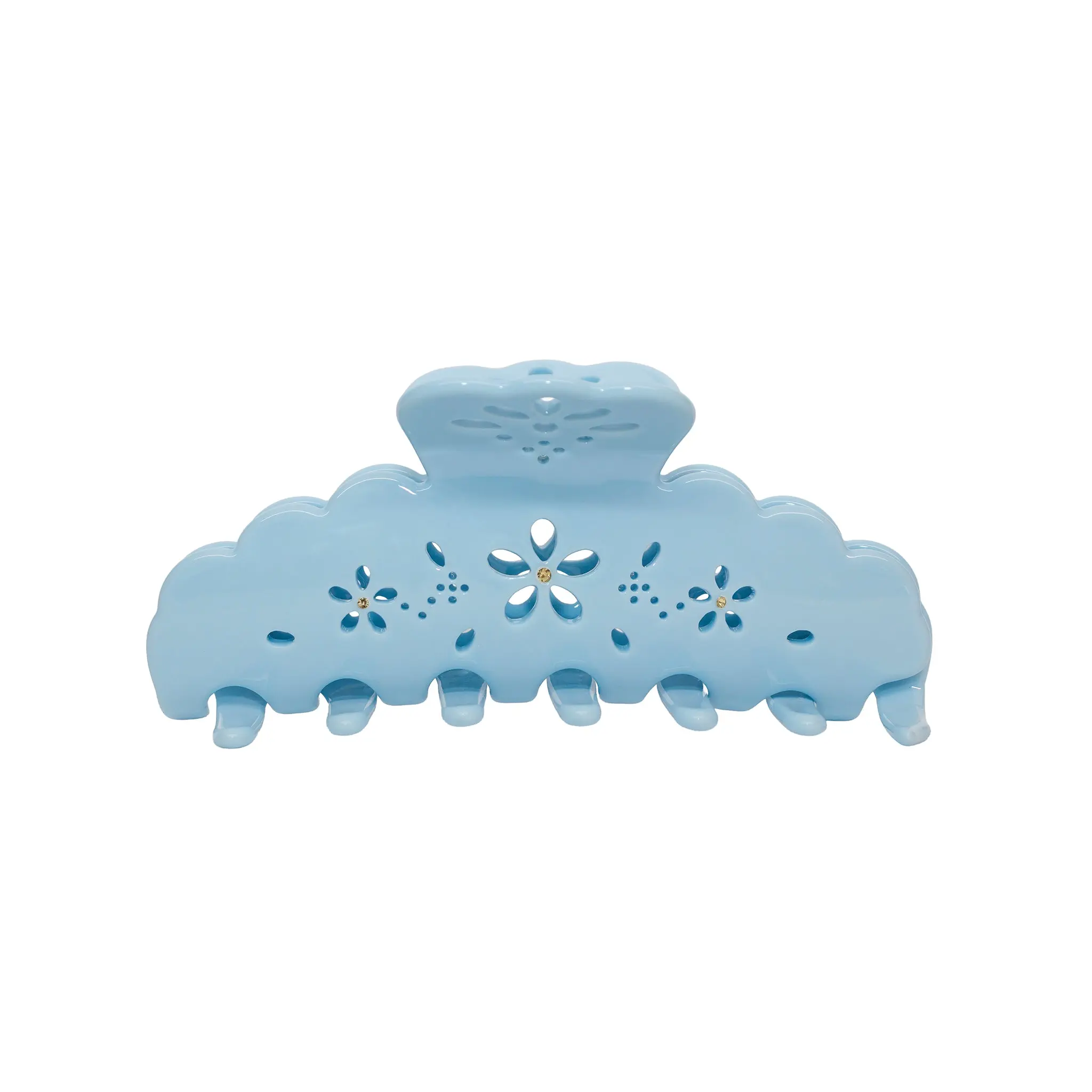 Emi Jay Big Effing Clip Hair Claw in Blue Fleur Eyelet