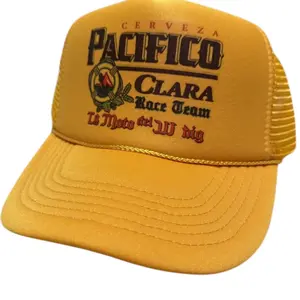 Pacifico Clara Trucker Hat Vintage Snapback 100% Polyester Front 100% Nylon Mesh Back Adjustable Foam Panel Unworn