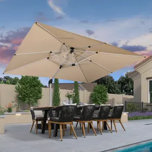 PURPLE LEAF 10x13 ft Rectangular Large Outdoor Cantilever Umbrella for Garden, Pool