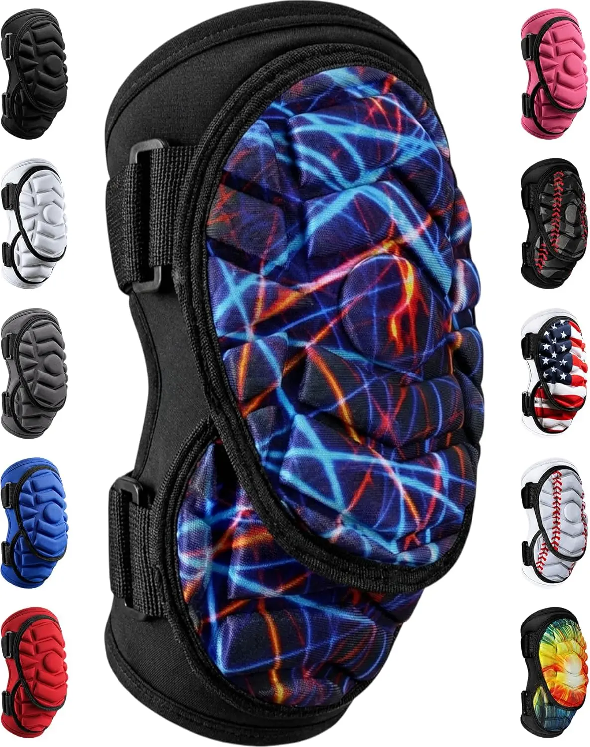Exxact Sports Defender Plus Elbow Guard, Youth & Adult Lazer Neoprene Arm Protector with Adjustable Straps for Baseball & Softball