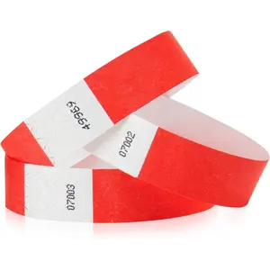 300 Neon Red Tyvek Wristbands for Events – Tamper-Proof Design & Fluorescent Color Prevent Reuse – Premium-Grade Bracelets for Hospital & Medical ID, Party & VIP Identification
