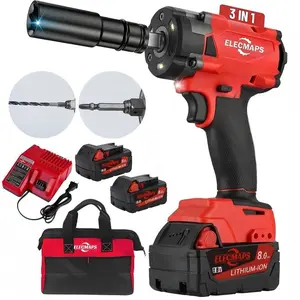 3-in-1 350N cordless impact wrench, compatible with M.18 batteries, lightweight and compact, suitable for home use.