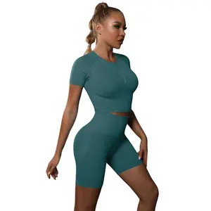 Seamless Workout Set: Top & High Waist Shorts