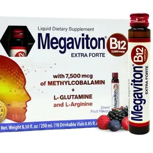 Megaviton B12 Extra Forte 7500 mcg  10 Drinkable Vials 8.50oz Liquid Supplement  Vitamin Healthcare
