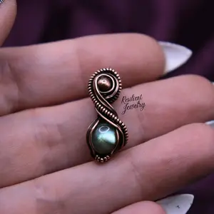 Dainty Labradorite Copper Wire Wrapped Pendant- Made to Order for You Specifically- Intuative Strengthening Crystal for Everyday Wearing