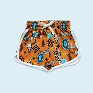 Howdy western cow baby girls summer sports shorts