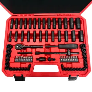 1/4-inch Drive Impact Socket Set 83-piece Durable Cr-V Steel 6-Point Design with Laser Markings for Easy Identification