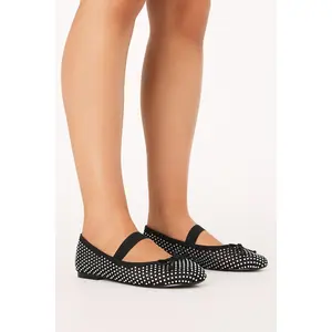 Edda Flats - Black/Diamante