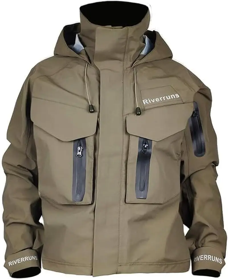 Riverruns Fishing Wading Jacket, Breathable Outdoor Fly Fishing Rain Coat