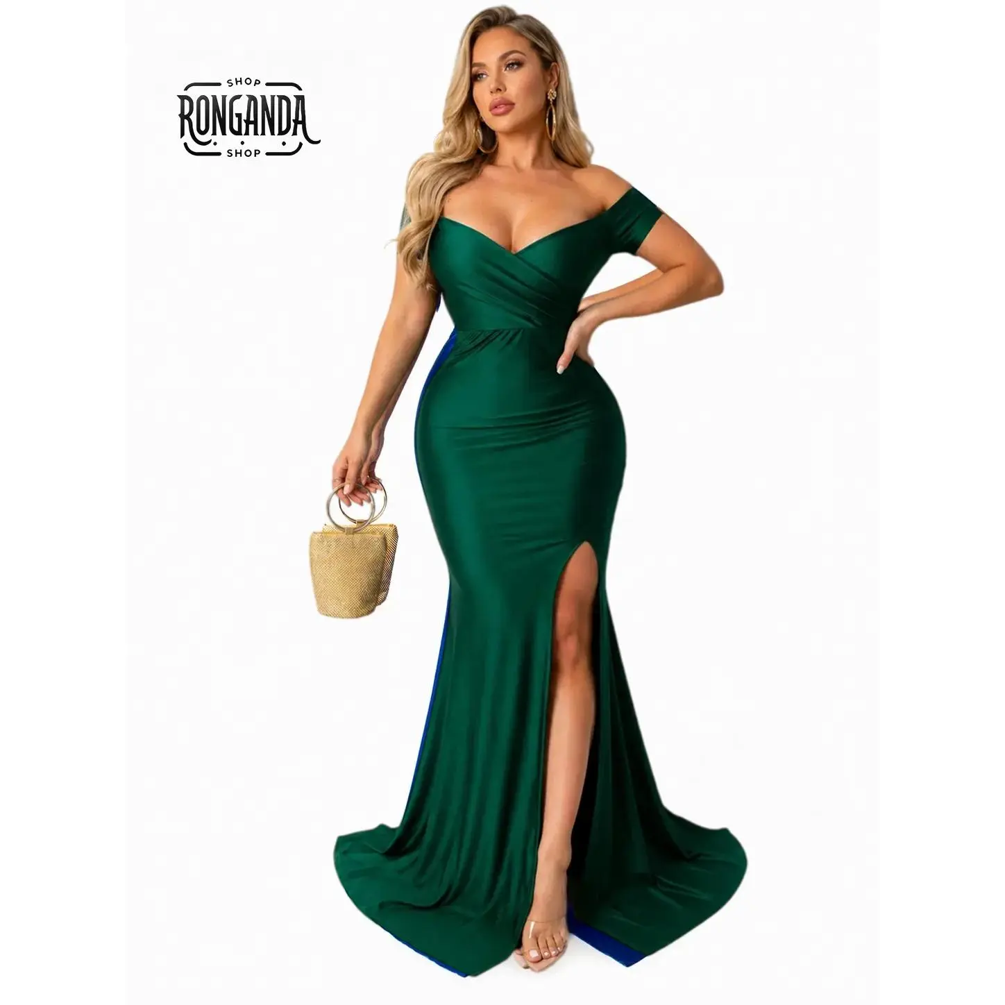 JOYPAY Women's Elegant Off-the-Shoulder Short-Sleeve Maxi Dress - Formal Dresses for Women, Sexy Party & Banquet Attire, Party Dress For Women