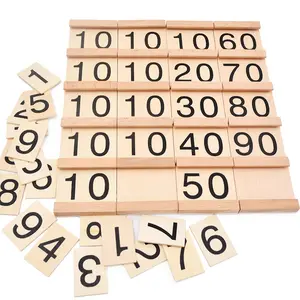 Hatwoo 1-99 Wooden Number Learning Board,  Math Teaching Educational Toy, Number Teaching Tool, 18pcs Numbers Wooden Card, Perfect Gift for Christmas Birthday