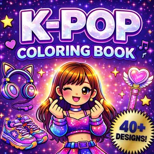 K Pop Coloring Book for Kids, Teens, Adults and K-Pop Stans: Bold and Easy Cute Kpop Idol and Superfan Pages in Chibi Kawaii Art Aesthetic for ... and Fan Life | Adorable Gifts for Girls