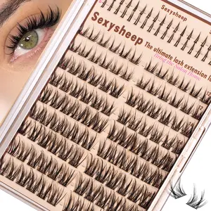 Lash Clusters Kit Wispy Eyelash Clusters Lashes Natural DIY Lash Extension Kit Cluster False Eyelashes 5-18mm Cluster Eyelash Extensions Kit 144pcs Diy Eyelashes Kit D Curl Individual Lashes Cluster Eyelash with Bond& Seal& Remove& Eyelash Tweezers