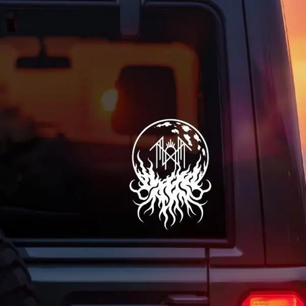 Take Me Back To Eden Moon Vinyl Car Decal – Sleep Token Inspired TMBTE Album Art Sticker – Gothic Moon Car Window Decal – Worship Symbol Vinyl – Metal Band Fan Gift