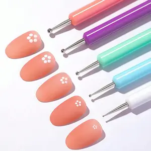 5-Piece Precision Nail Art Dotting Tool Kit – Durable, Easy-Grip Pens for DIY & Professional Manicures, Unscented Plastic random color Nail Art Set