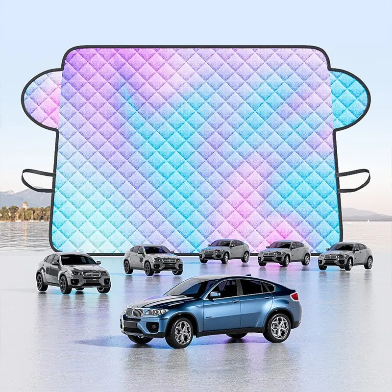Universal Car Front Windshield Sunshade Sun Shield, 63" x 46" Aluminum Film Car Wind Screen Cover Anti-Frost Anti-UV Dust Rain Snow Protection
