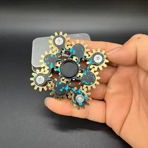 9-tooth Fidget Spinner, 1 Count Metal Finger Spinner, Stress Relief Toy for Adults & Teens, Office Desktop Toy, Fidget Gadget