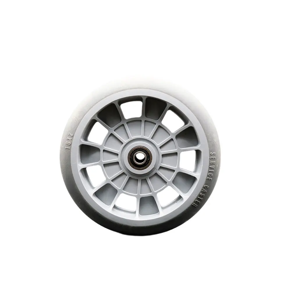 212 MAIN Flat-Free Hand Truck Dolly Caster Replacement Component - 10"x2" Transport Caster with 2.125" Offset Hub, Ball Bearings, Zinc-Plated Axle Fitting, 600 lbs Capacity, Consistent Roll on Any Surface (SCC-TPRB10134-C-BRGKIT)