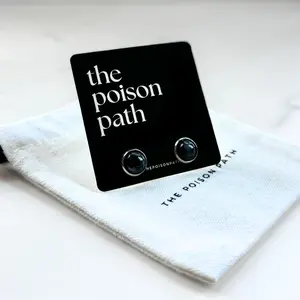 Black Labradorite Earrings | Gold or Silver Crystal Stud Earrings | Intuition + Protection + Spiritual Awakening