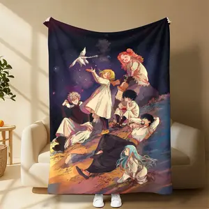 Witch Hat Atelier Starry Night Watercolor Throw Blanket, Aesthetic Magical Fantasy Art Blanket, Super Soft Cozy Warm All Season Blanket for Bedroom Sofa Couch, Trendy Anime Room Decor, Best Cute Gift for Witch Hat Atelier Fans